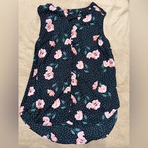 Torrid Harper Georgette Blouse Size 2 Black Floral Polka Dot